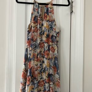 High neck floral dress
